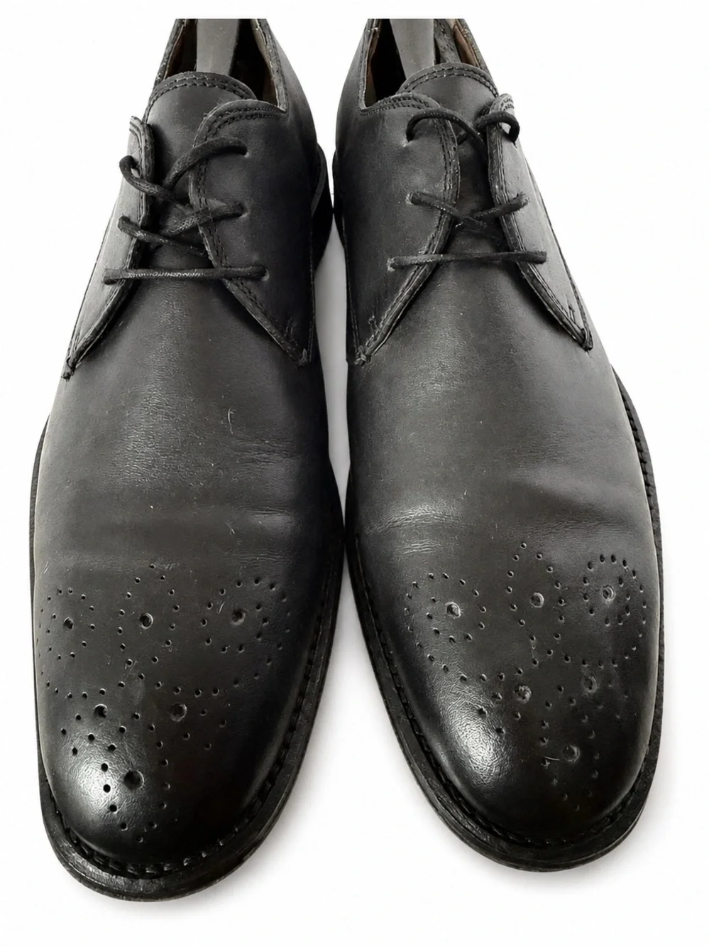 Black Brown 1826 Brogue Cap Oxford Lace Up Dress Shoes in Black SZ 12